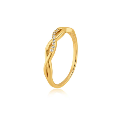Anel Zirc Folheado a Ouro 18k