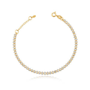 Pulseira Elo Grumet Riviera Folheada a Ouro 18k