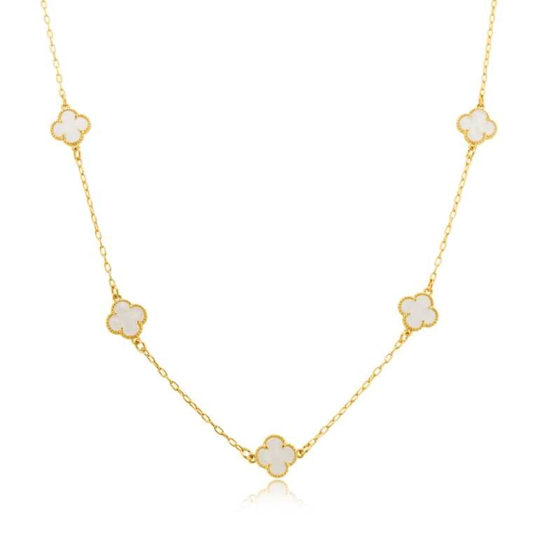 Colar Trevo Folheado a Ouro 18k