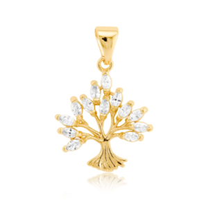 Colar Árvore da Vida Cristal Ouro 18k